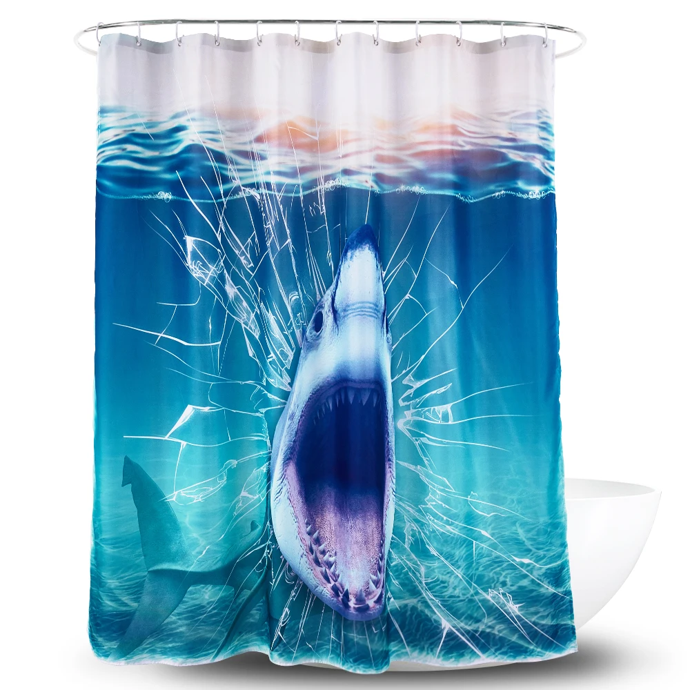 

Wholesale Printed 100% Polyester Waterproof Bath Shower Curtains, Customized color