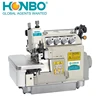 HB-5200T-04M-24 industrial sale price high speed top and bottom feed flat bed 4 threads overlock towel Tshirt sewing machine