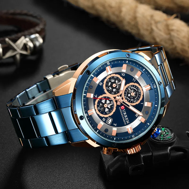 

Relogio Masculino CURREN Luxury Brand Analog Sports Wristwatch Chronograph Men's Quartz Watches Men Watch Wrist Stainless Steel, N/a