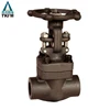 thread screw type connection din pn16 dn50 2" inch soft sealing wedge forged steel gate valve weight