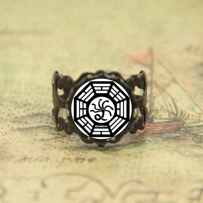 

lost dharma sign ring dharma initiative lost island glass Photo Cabochon ring