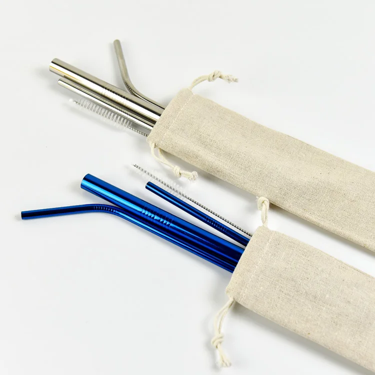 
Customized Colorful Stainless Steel Metal Straw Set In Stock 