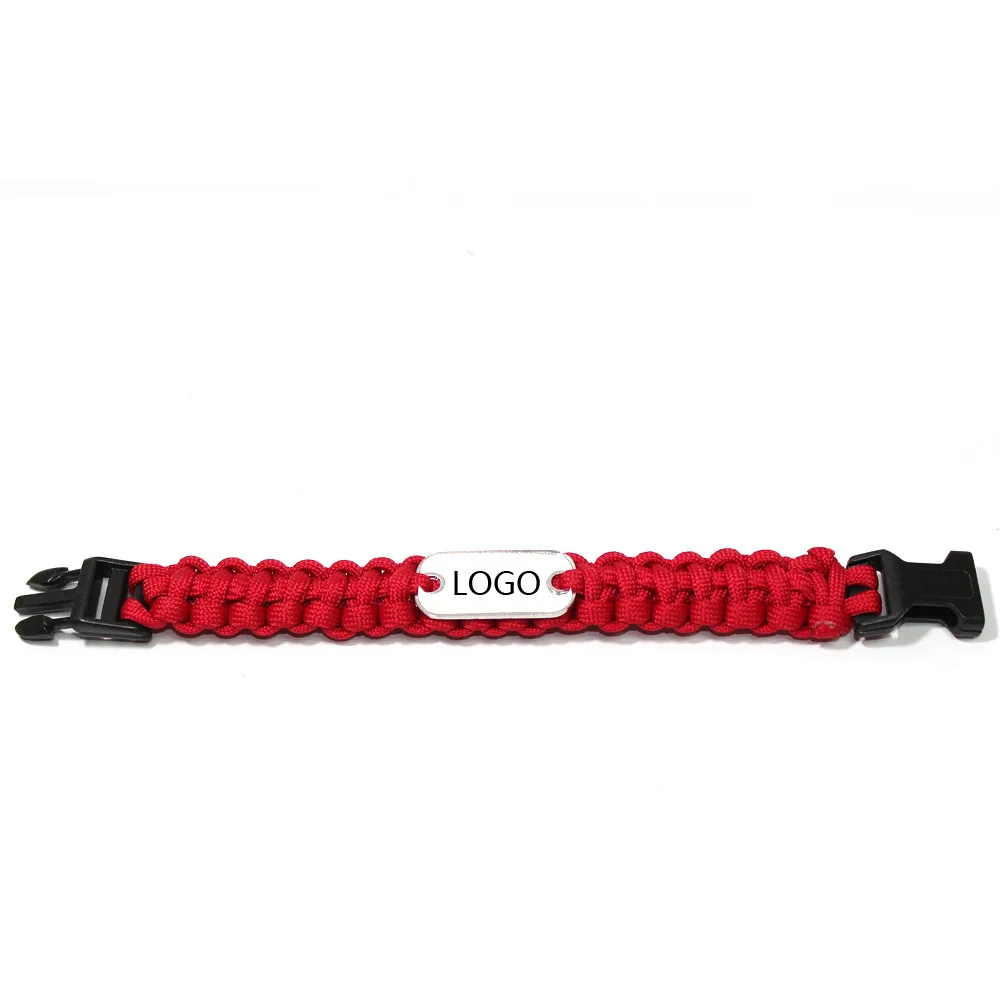 Outdoor Sports Paracord Bracelets With Logo Printing Plastic Brand Logo Available Paracord