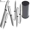 7 Piece Set High Grade Stainless Steel Knife Comfortable Handle Beauty Pattern Sharp Blade Kitchen Knife Sowoll Cooking Tools
