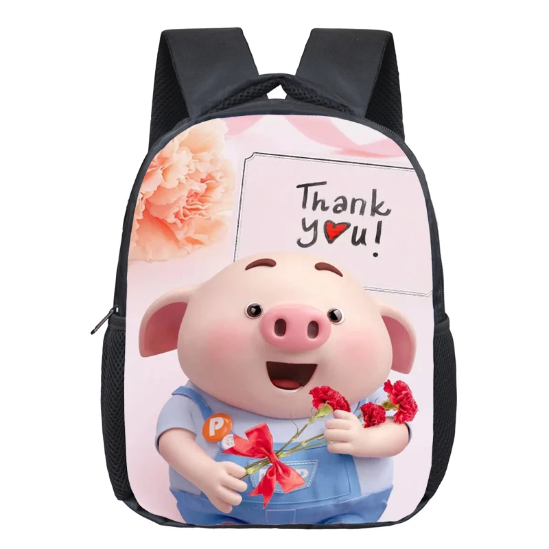 

COOLOST Cute Mini Backpack Little Pig School Bag for Girls Boys 12 Inch Satchel Kids Kawaii Bookbag Cartoon Mochila, Black