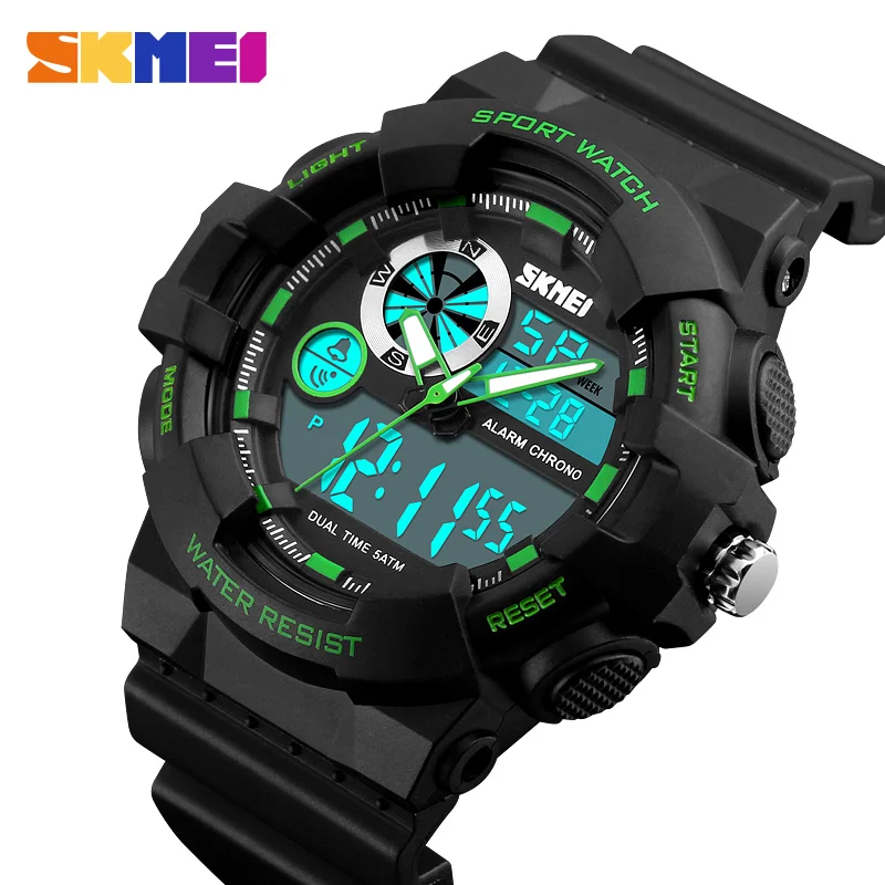 

SKMEI 1312 Waterproof Watch Youth Sport Accessory Digital wristwatches, Black;army green;green;red;blue