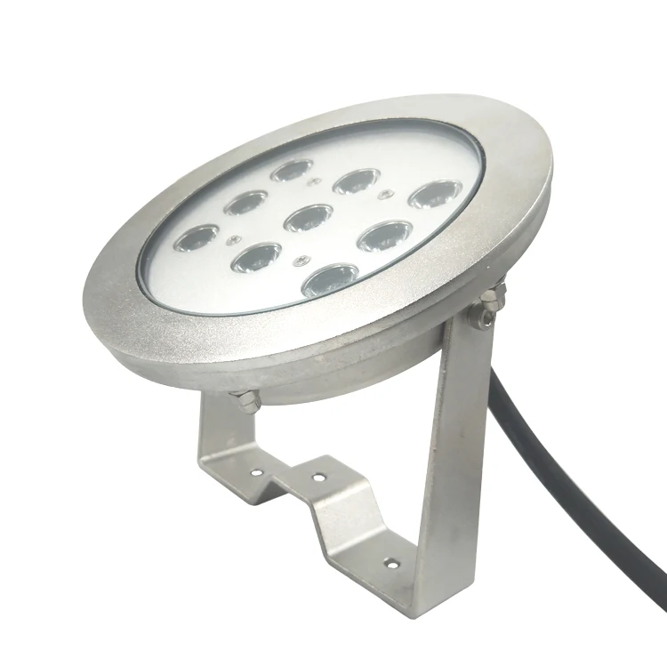 316L Stainless Steel DC24V RGB Waterproof IP68 27W Solar Powered Underwater Pool Lights