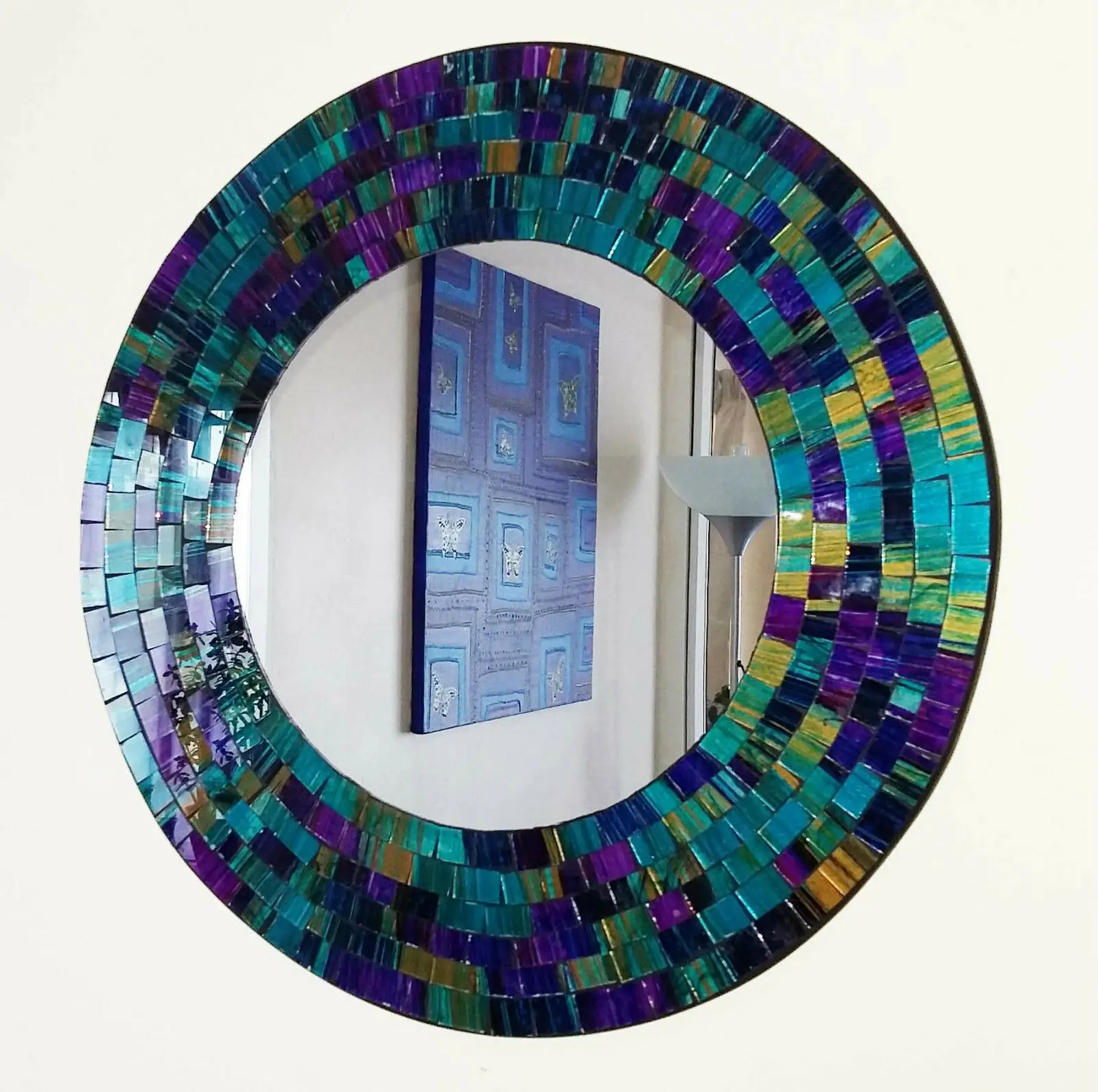 Crackle Mosaic Glass Frame Wall Mirror Handmade Buy Mosaic Glass