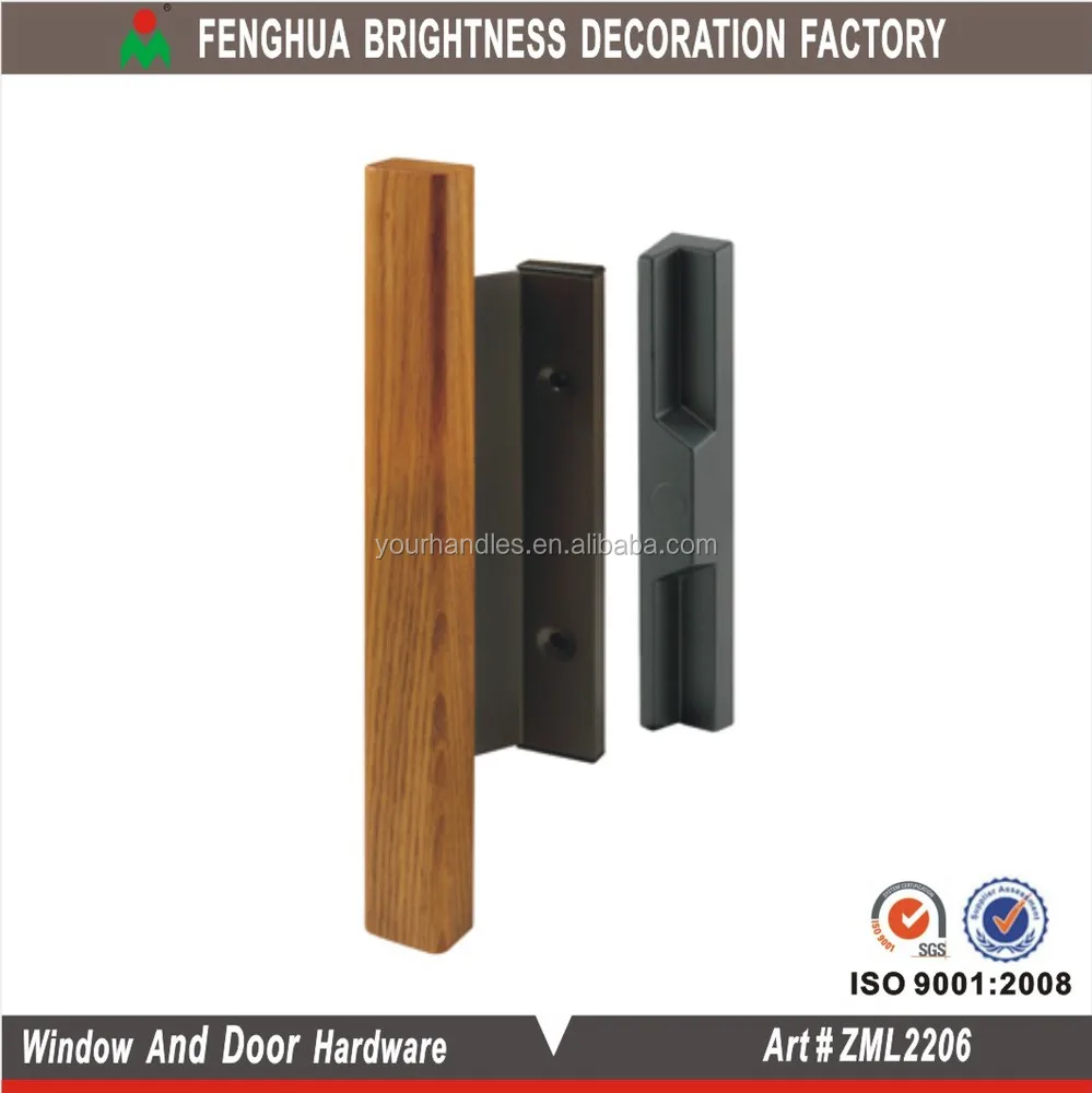 Wood Sliding Glass Door Latch Locks Patio Door Handle Pull Set