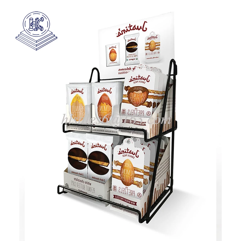 3 Tier Snack Display Rack - Metal Countertop Organizer For Candy, Chips & Treats
