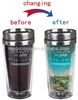 Double wall 201 SS stainless steel color changing cup with lid