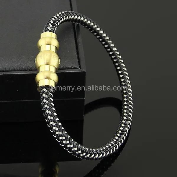 Design Fashion Health Energy Bracelet Bangle Men 316L Stainless Steel Bio Magnetic Bracelets Black Plated Bracelet Jewelry