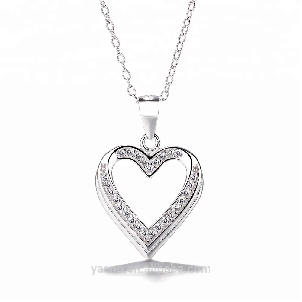 

Discount Hot Sale Meilong Jewelry Factory Heart Pendant Necklace 925 Sterling Silver, As customer request