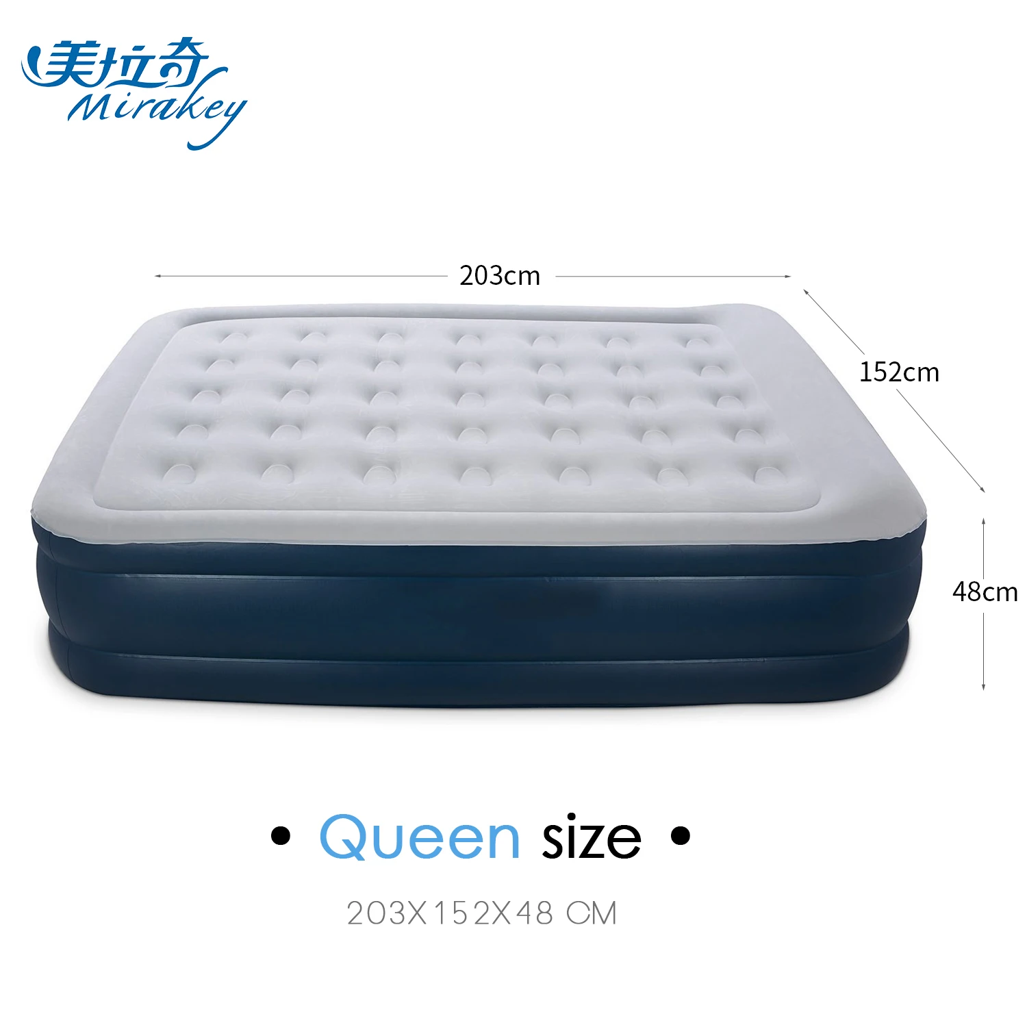 Mirakey airbed Raised queen size custom air bed custom inflatable mattress with electric pump with bulit-in pillow