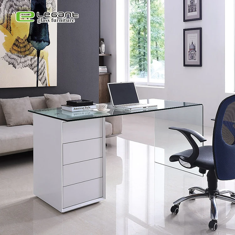 Fancy Latest Glass Office Desk Table Designs Price With High Gloss