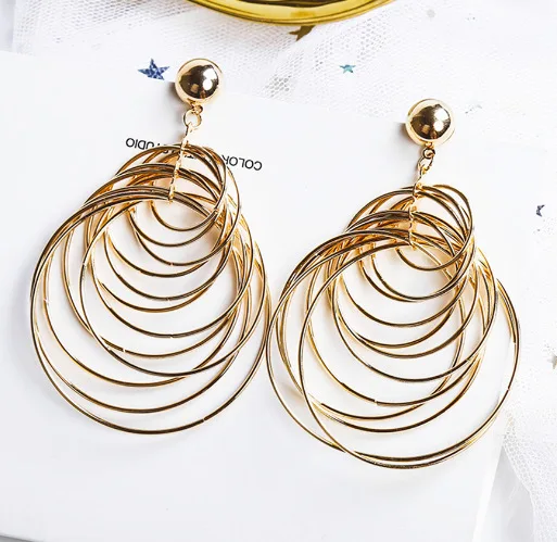 

Big earrings personalized hipster huge geometric sexy gold earrings