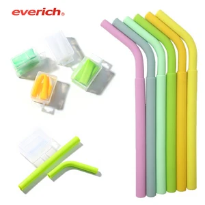 FDA Approved Eco-Friendly Reusable Silicone Straw With Case