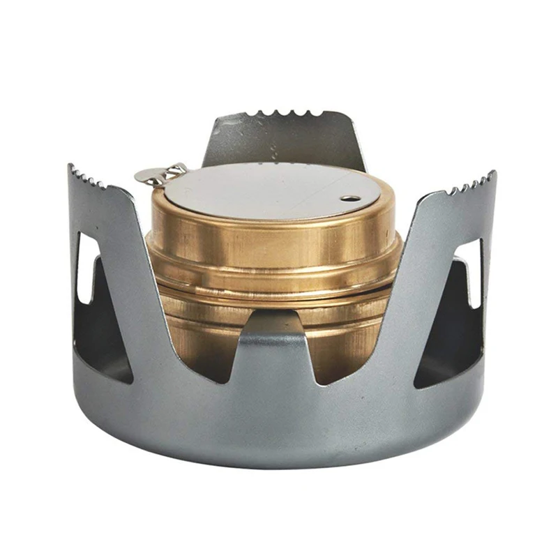 

Outdoor Mini Portable Alcohol Stove Burner for Camping Survival, Gold