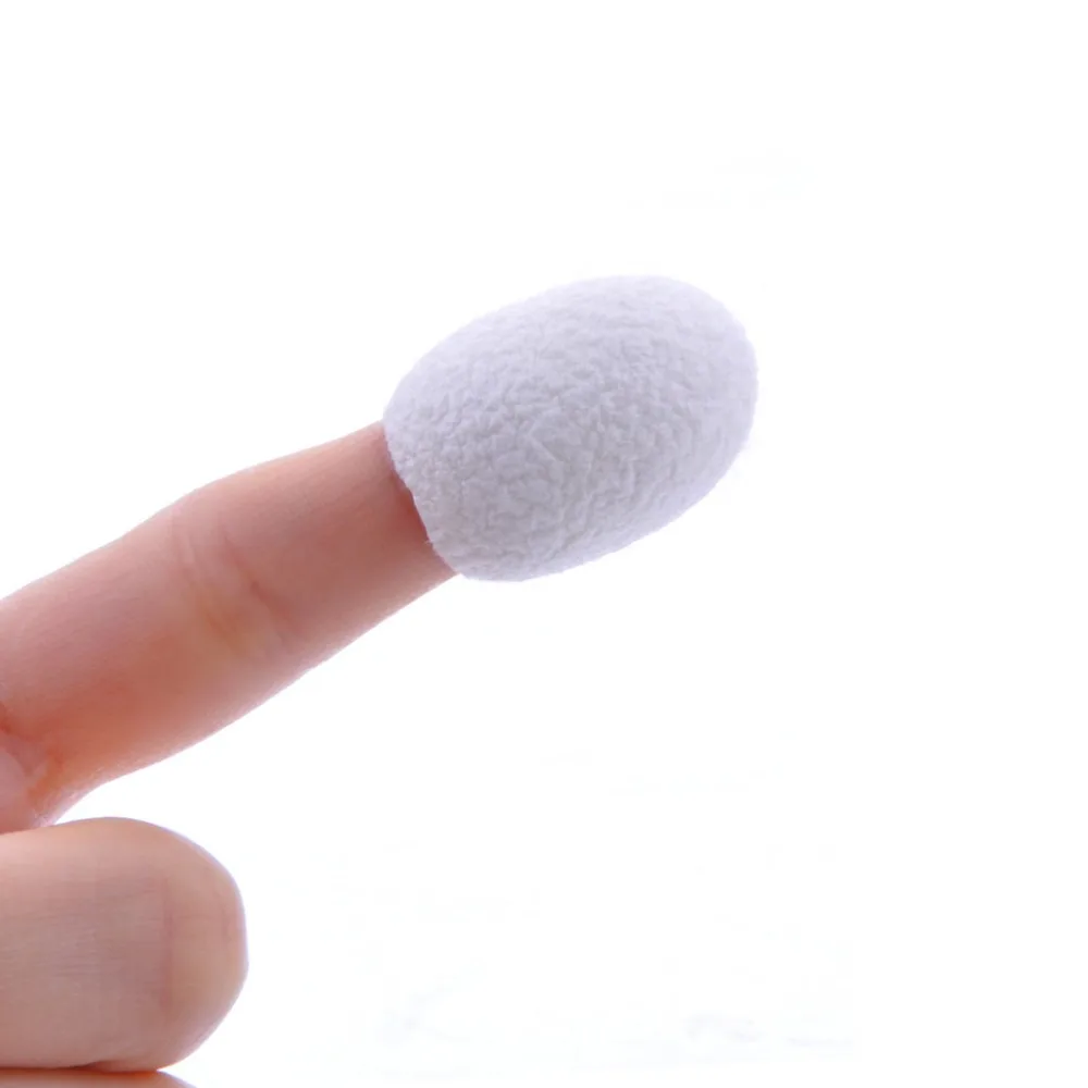 

Wholesales Beauty skin care cut silk cocoon fingertip sponge applicator, White