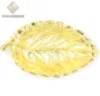 8 Inch Gold Plated Metal Leaf Shape Dates Bowl Snack Dish