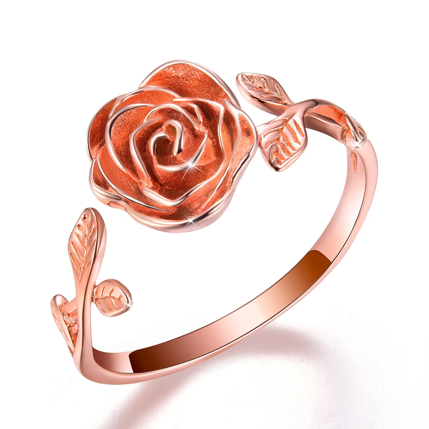 

Amazon Hot Selling 18k white rose gold plated 925 Sterling Silver Jewelry flower Ring