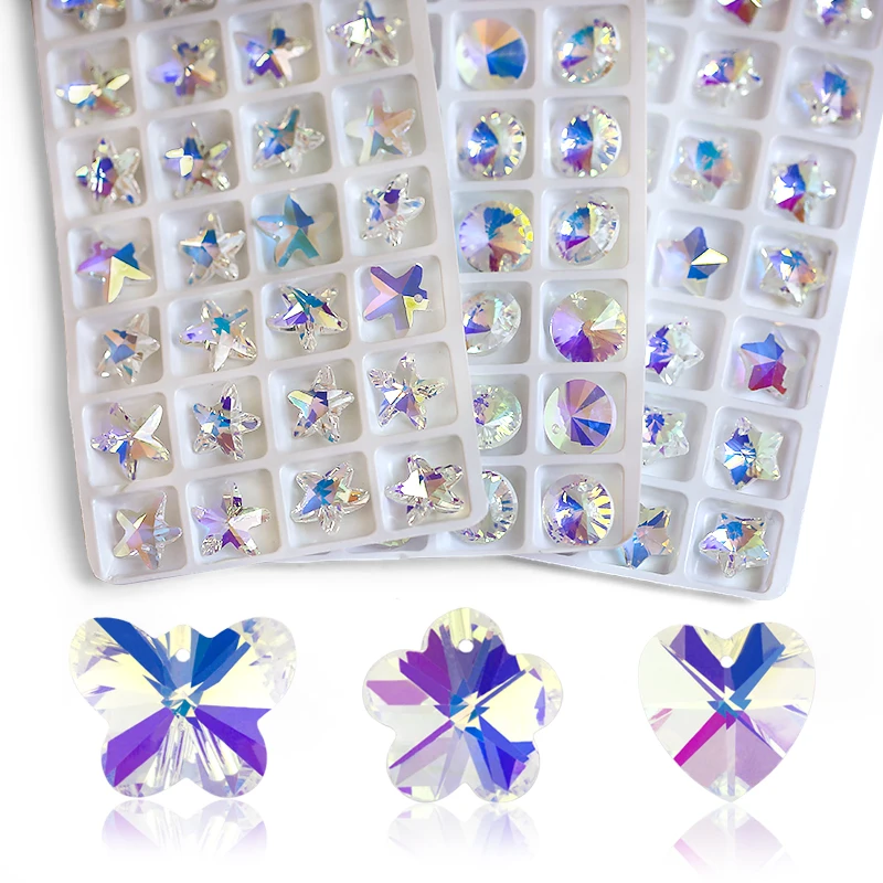 

New Style Pure Crystal Glass Lovely Shapes Beauty Charms Pendant for Jewelry Charm Beads Pendants