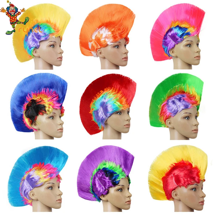 ハロウィーンパーティーウィッグ仮面舞踏会パンクモホークモヒカンヘアスタイルコックスコムウィッグフェスティバルledライトレインボーカラーウィッグ Buy モホークかつら モヒカンかつら パーティーかつら Product On Alibaba Com