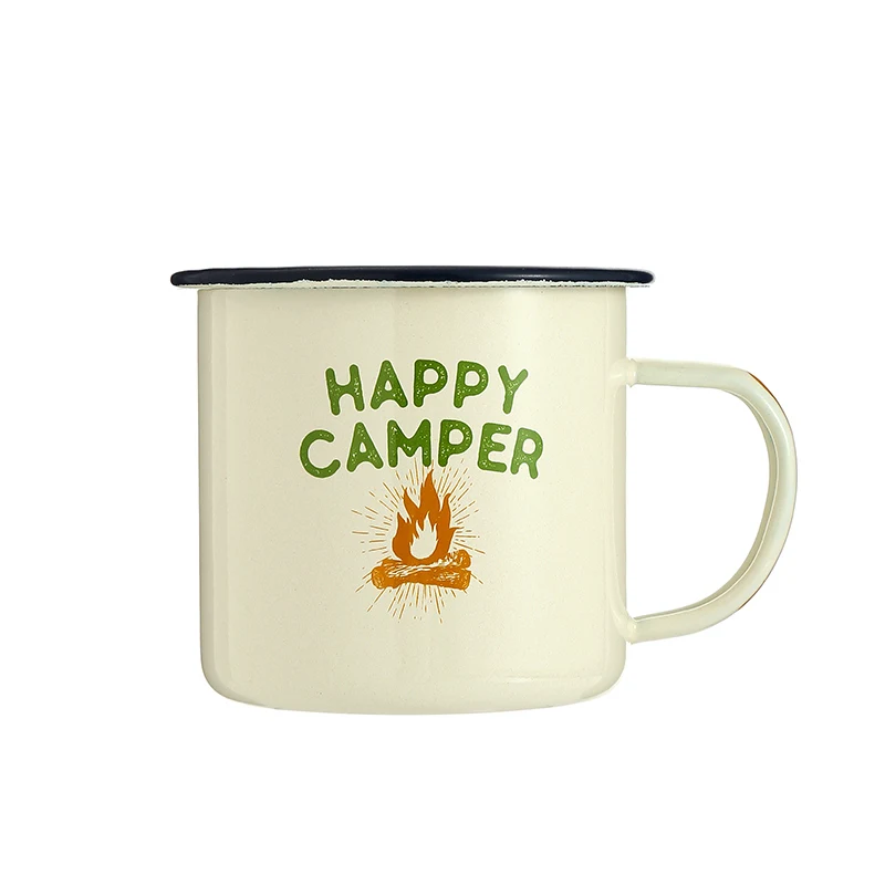 

Sublimation cheap white speckled Mugs stainless steel camping coffee enamel mug with logo