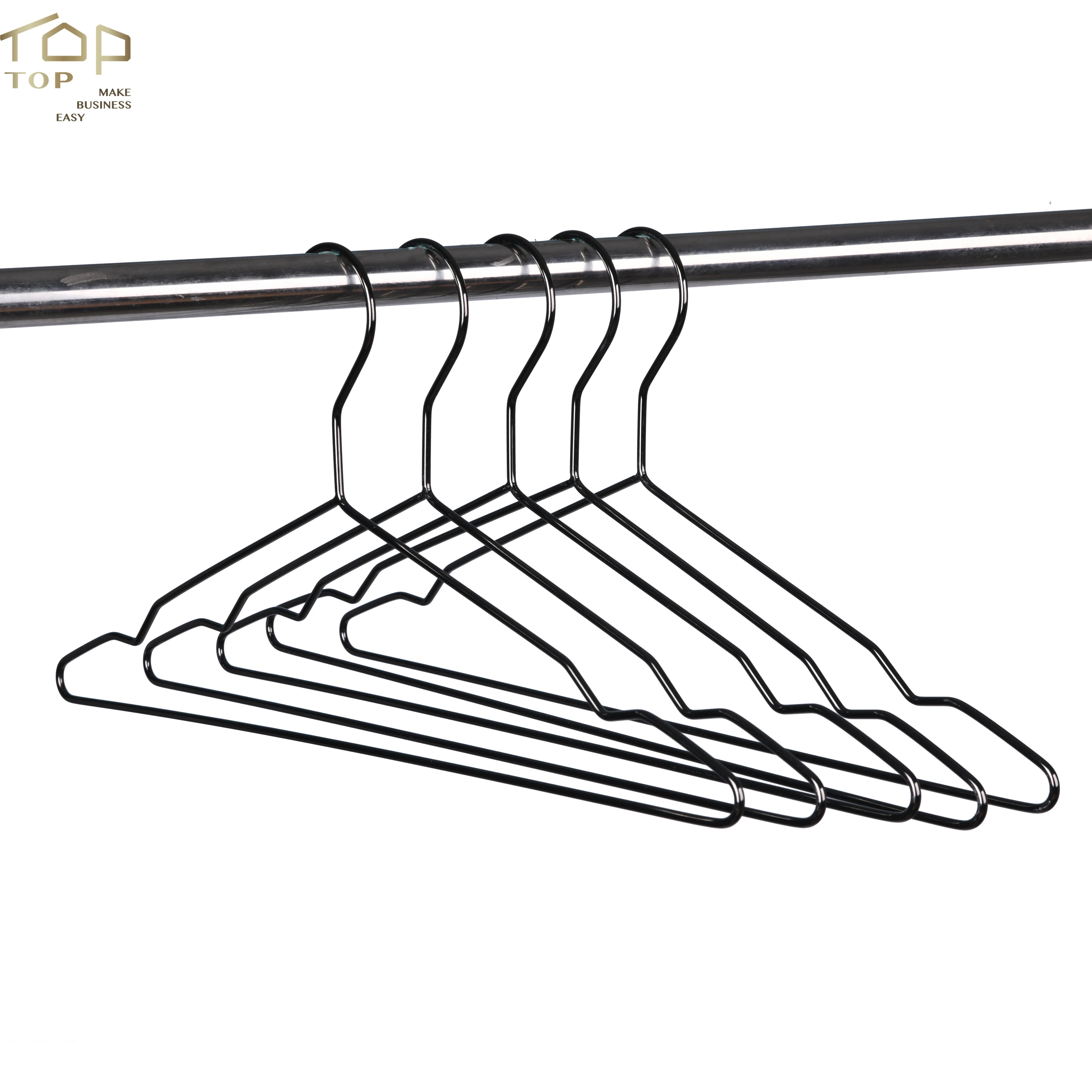 

custom design wire dry cleaning hangers metal hanging hooks, Black