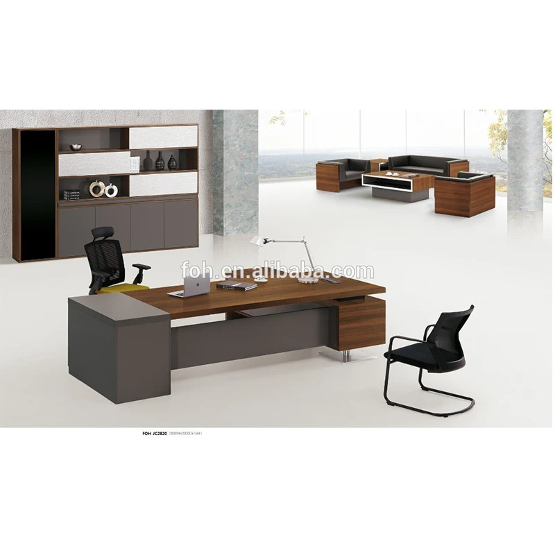 Wooden Modern Office President Large L Shaped Desk Foh Jc2820