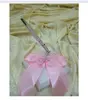 New White Satin Pink Bow Butterfly Guest Pen & Holder