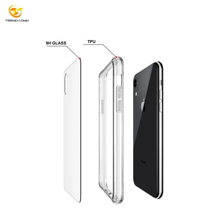 

Ultra Thin Clear Transparent Tpu 9h glass Phone Case For iphone Xr