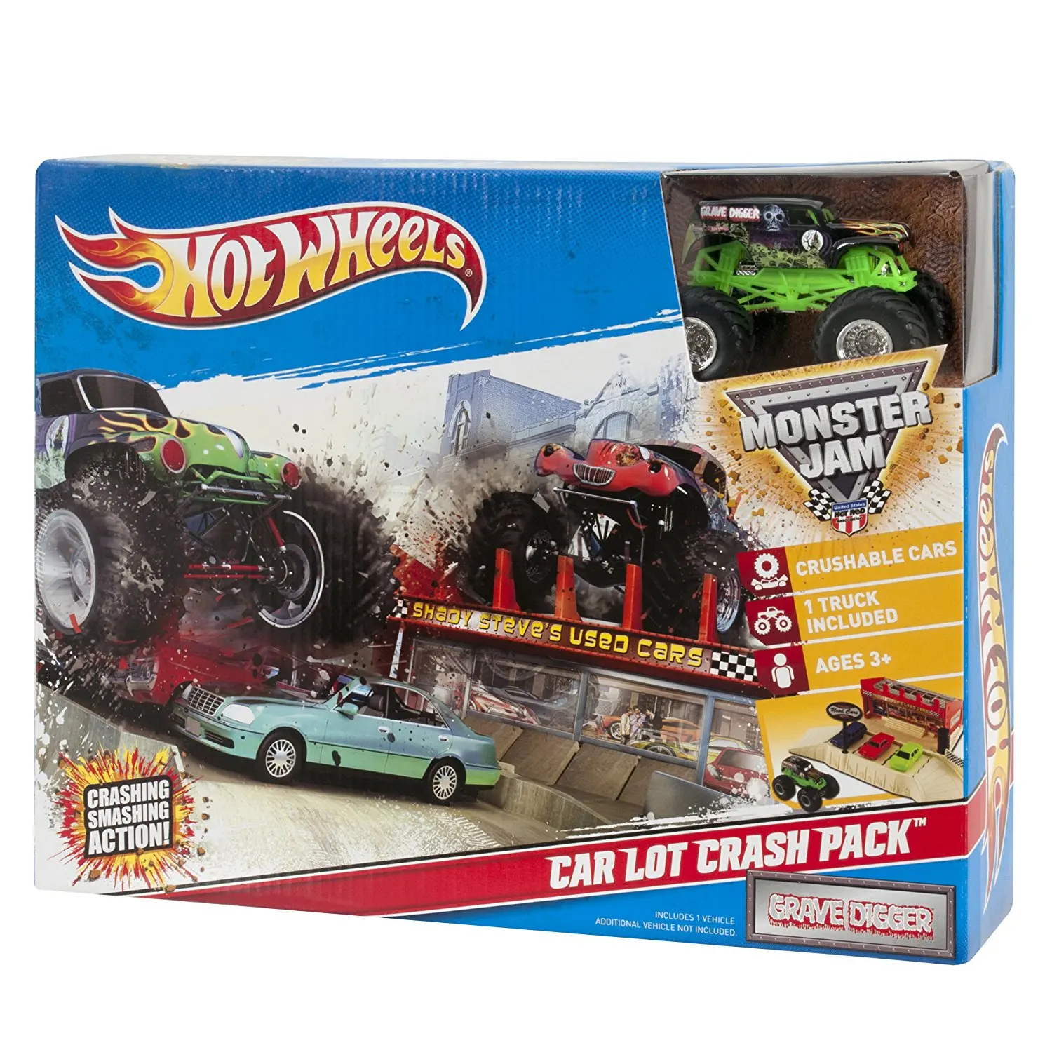 38.91. Hot Wheels Monster Jam Car Lot Crash Pack Grave Digger Playset. 
