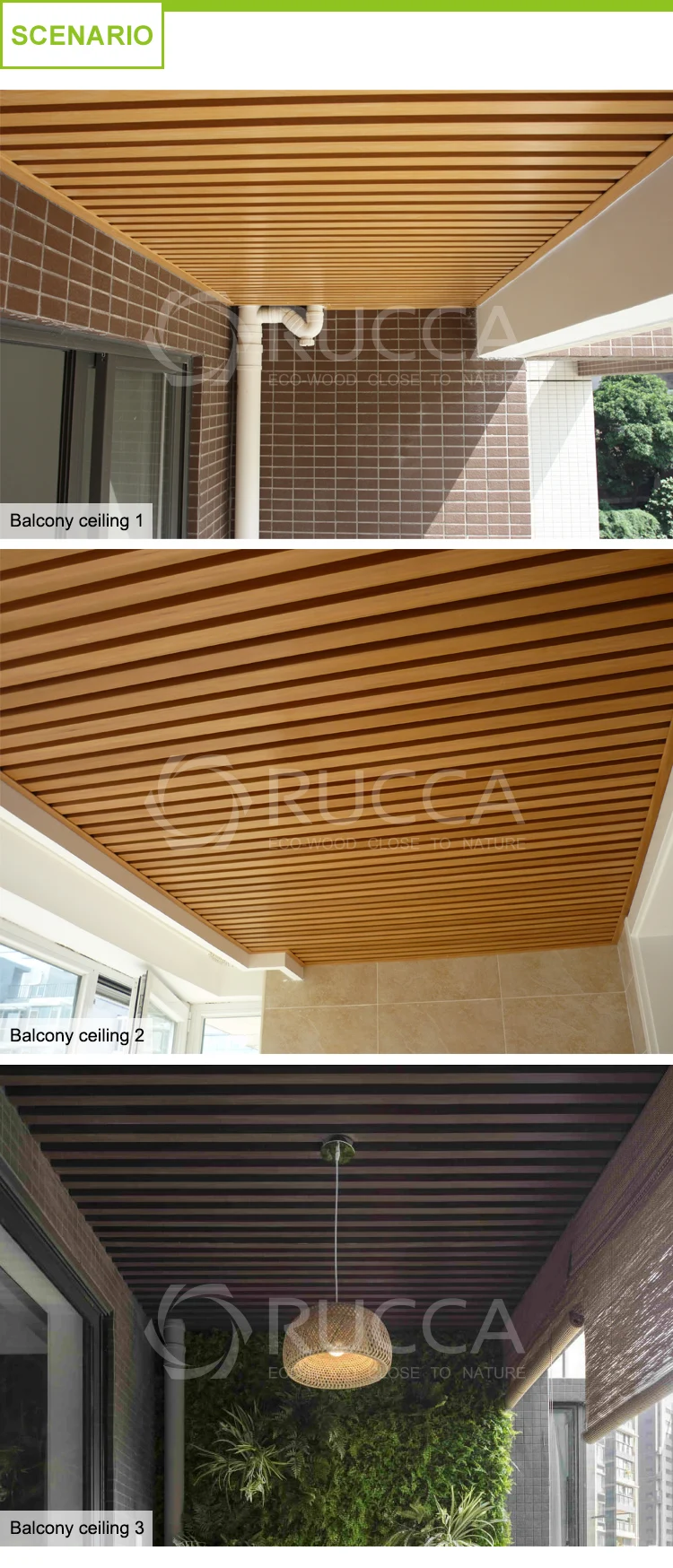 Rucca Wood And Pvc Composite,Fauxwood Indoor Suspended ...