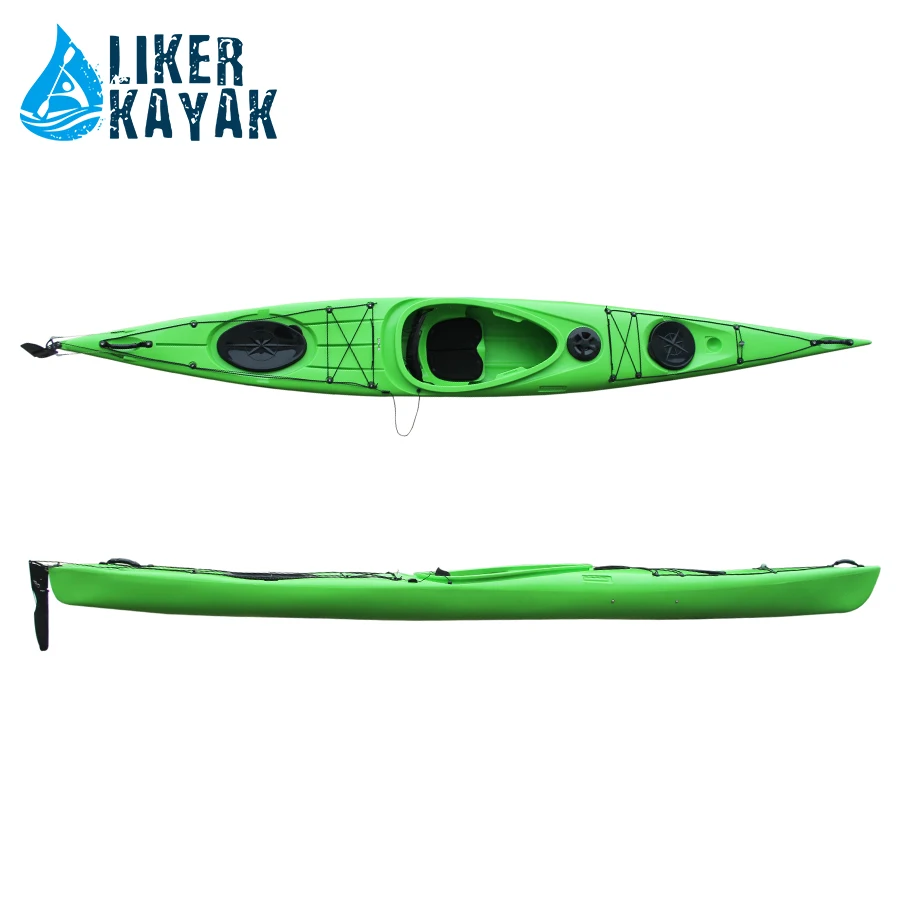 

LIKER Single River Ocean Kayak Sit In Racing Sea Kajak made by HDPE, Yellow;red;green;blue or as customers required
