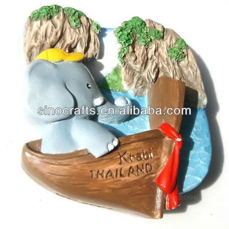 Polyresin 3d Souvenir Magnets Cartoon Elephant Koh Hong Island Krabi Thailand Magnet 1162896313