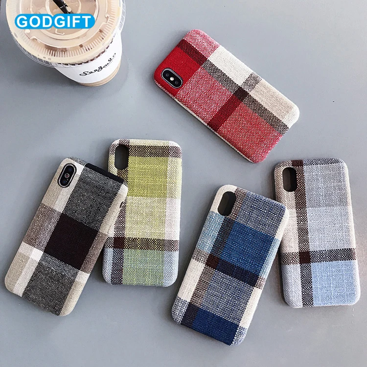 Good quality Cotton Linen Cloth cases Girls fabric cotton linen for iphone x