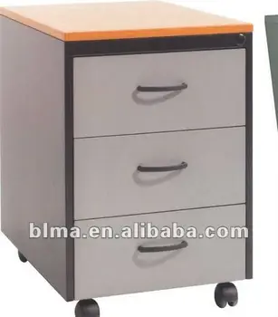 Three Drawers Colorful Wooden File Cabinet For Office Furniture
