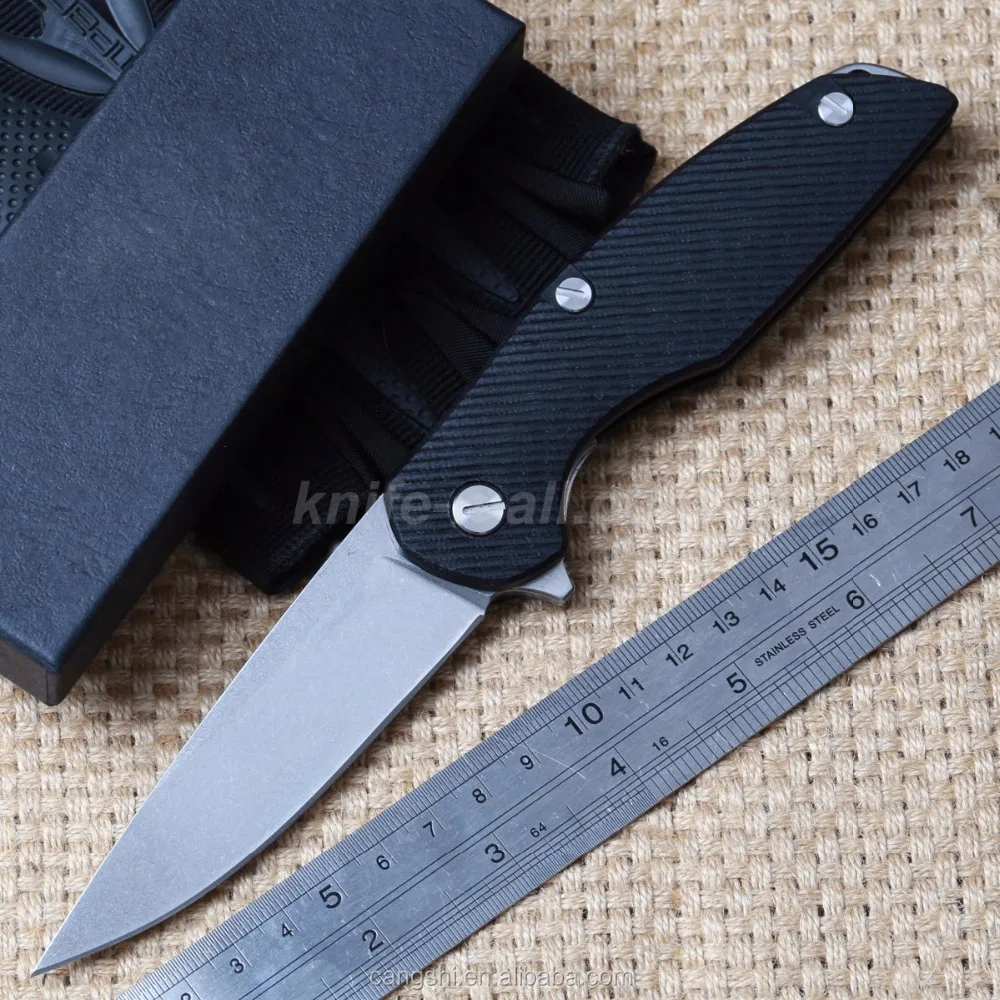 

Tactical folding knife with d2 blade g10 handle outdoors EDC tools