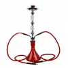 High Quality double Hose Hookah Shisha/Big Metal Hookah With Red Hookh Vase/Hookah Bottle
