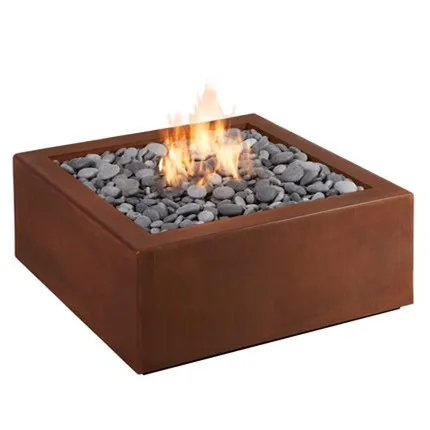 

Outdoor heating corten steel square patio fire pit propane fire pit, Rusty red