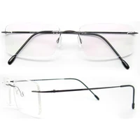 

newest titanium rimless eyeglasses frame super flex men glasses frames silver eyewear frames