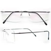 newest titanium rimless eyeglasses frame super flex men glasses frames silver eyewear frames