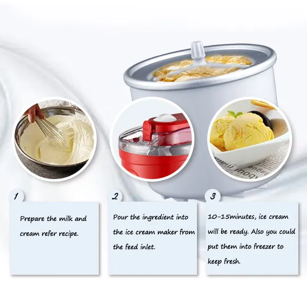 Kidy 1.0l Soft Ice Cream Maker Best Quality Household Ice Cream Machine