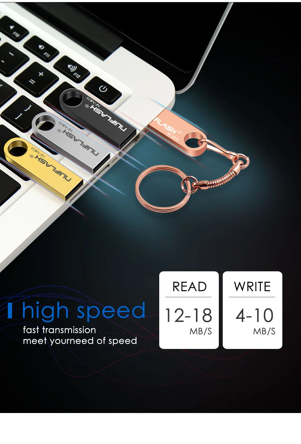 Colorful Custom Promotional Metal USB Key 16GB pendrive 32GB 64gb 4gb usb flash drives 128gb pen drive with key ring - ANKUX.COM