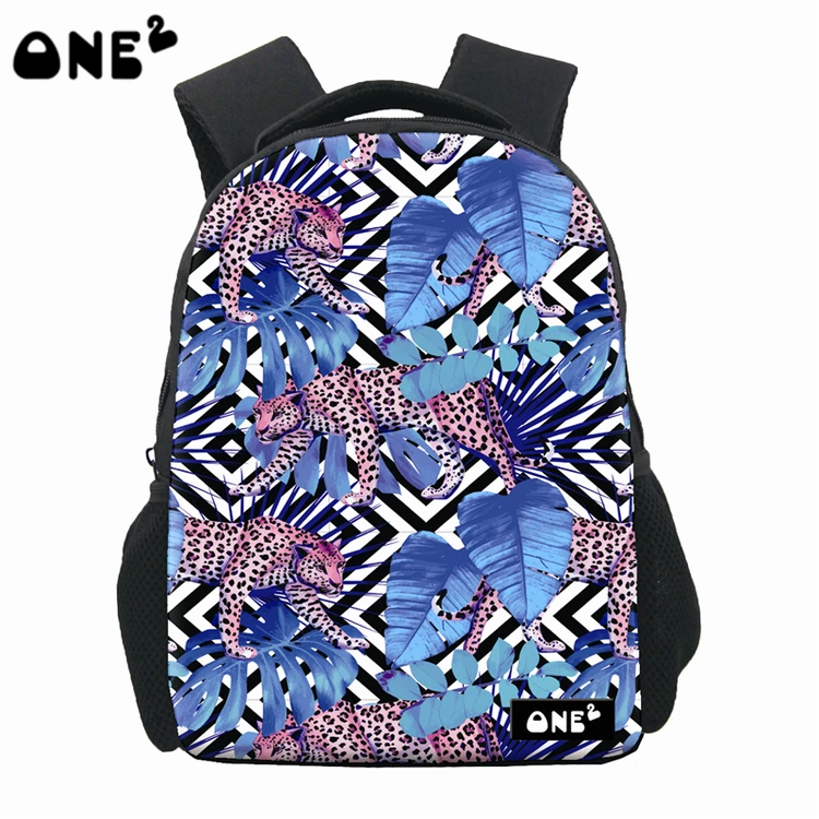 

ONE2 Design blue leopard special school animal bag backpack for kids children students, Customized