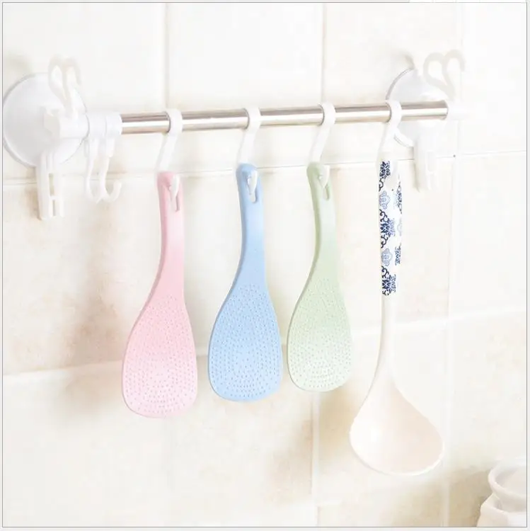 

Top Fashion Lovely Kitchen Ladle Non Stick Rice Paddle Meal Spoon Wheat Straw PP Household Plastic Non-Stick Rice Spoon, Picture