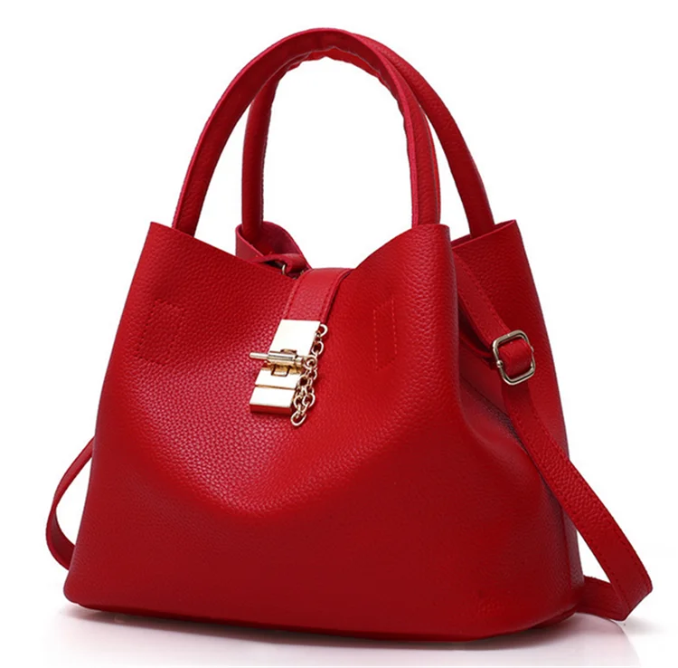 

Ladies Hand Bags Bolsos Mujer Red Leather HandBags, Red, light gray, black, pink