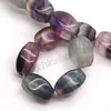 Unique twisted oval fluorite bead natural rough stone beads