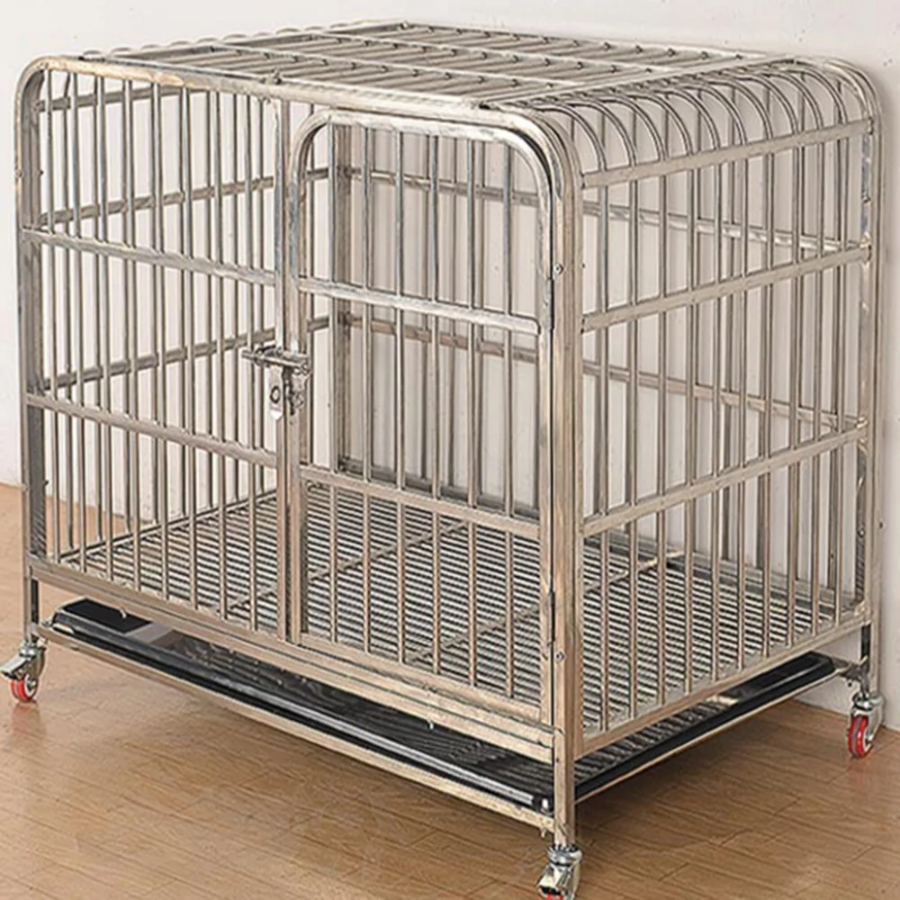 Wholesale Heavy Duty Stainless Steel Dog Cage,Large Double Foldable Dog